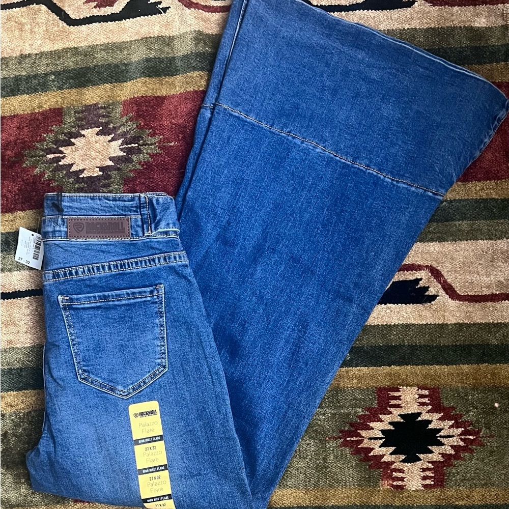 Rock and Roll Denim Split leg bells
